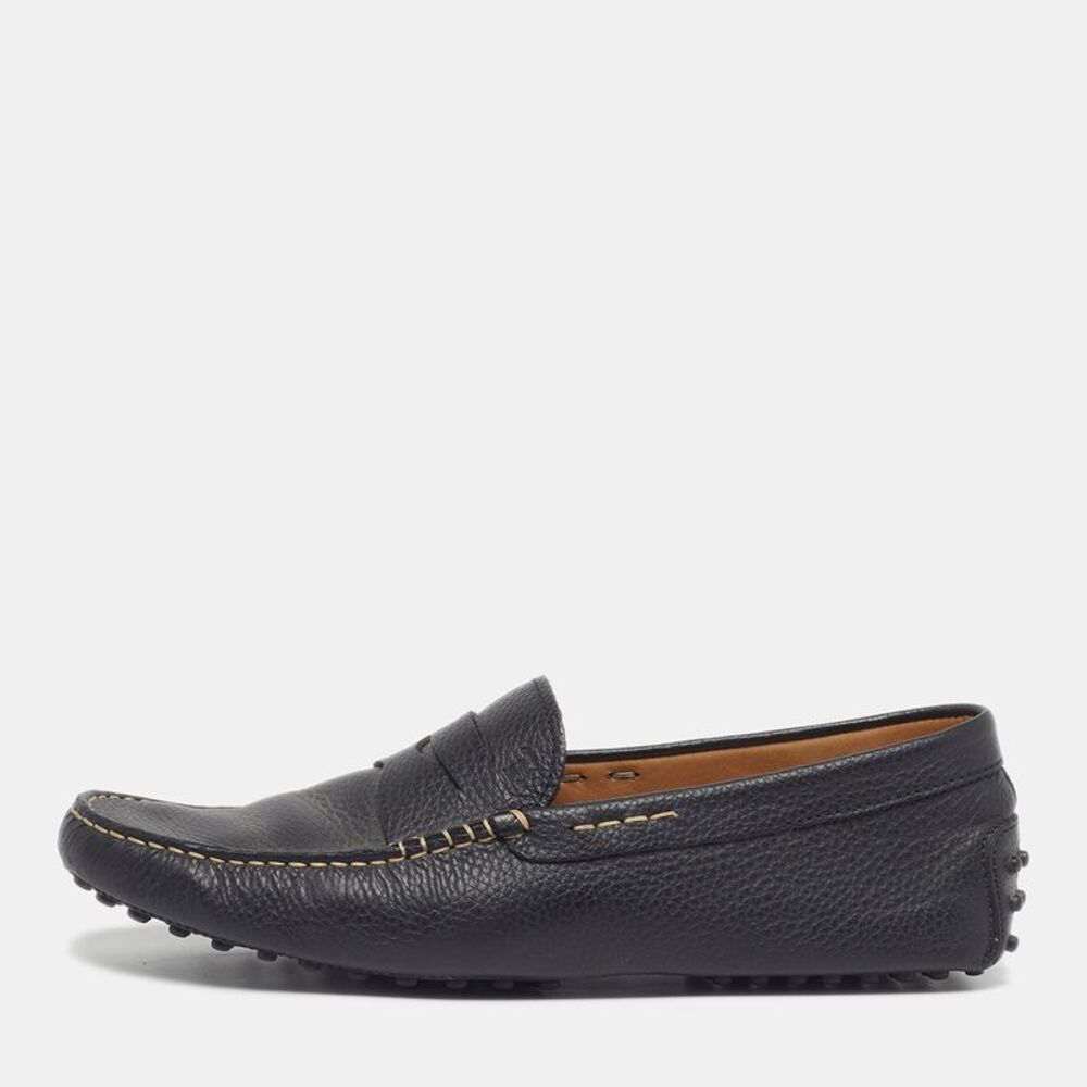Tod's Gommino Size 43 Black Leather Penny Loafers